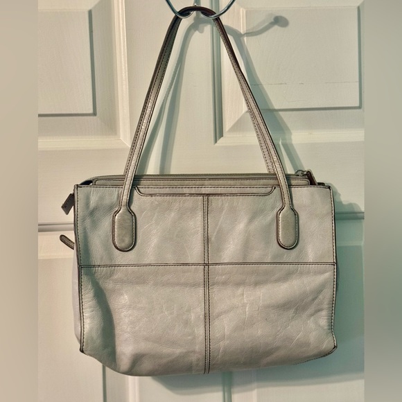 Hobo International Friar Leather Shoulder Bag Taupe Beige Boho Classic - Picture 8 of 12